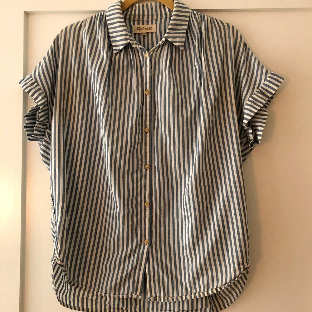 Madewell Central Shirt Blue & White FREE SHIPPING